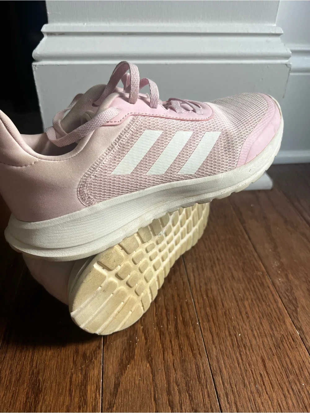 adidas Girls Light Pink Mesh Lace-Up Athletic Sneakers